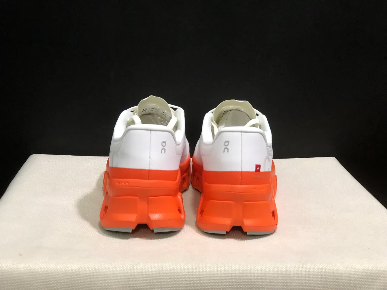 On Cloudmonster White Flame Running Shoes 3
