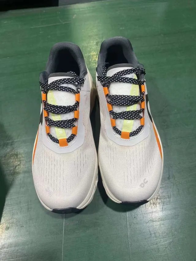 On Cloudmonster White Orange Black Running Shoes 15