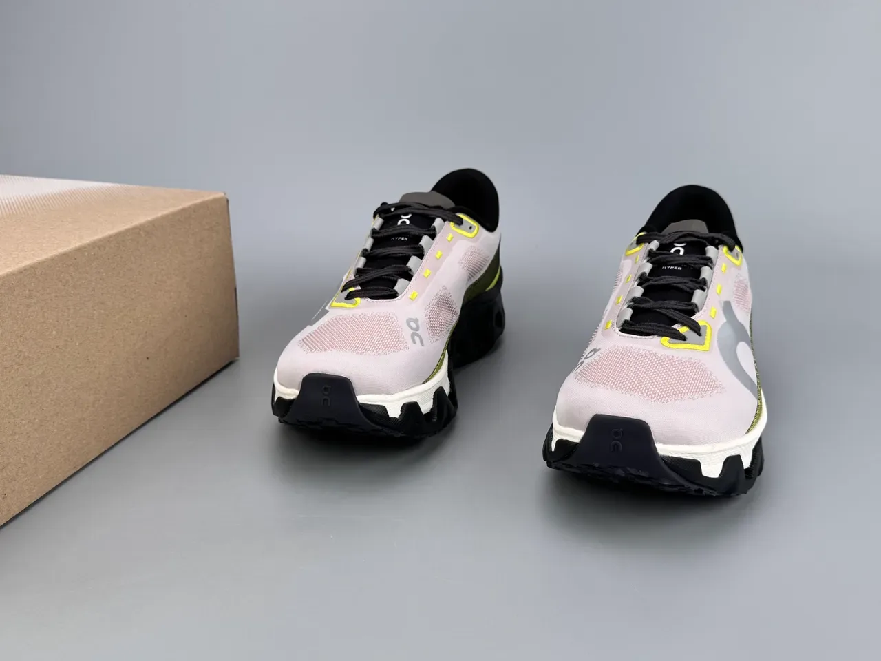 On Running Cloudmonster Pink Yellow Black Running Shoes 3