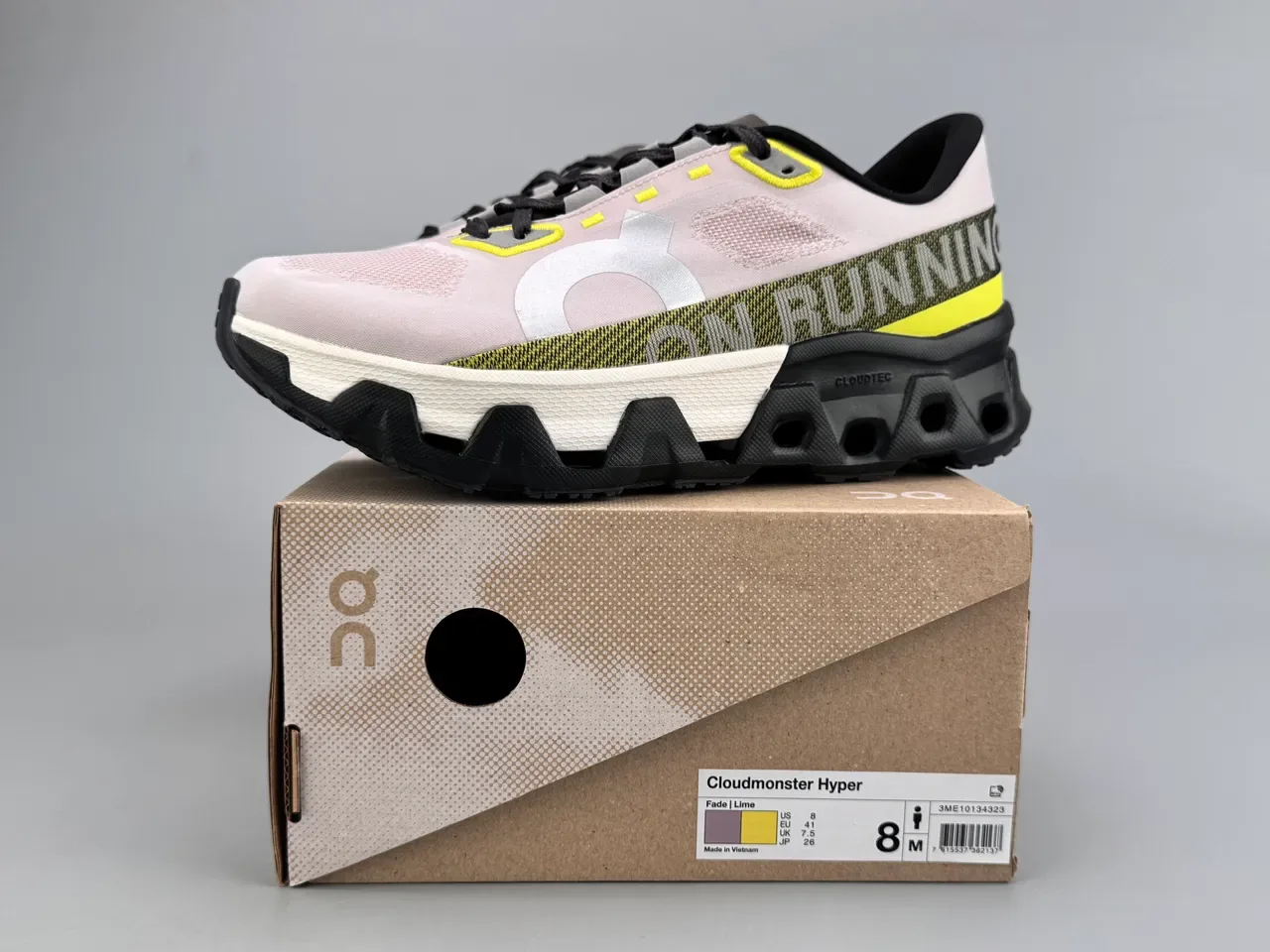 On Running Cloudmonster Pink Yellow Black Running Shoes 4