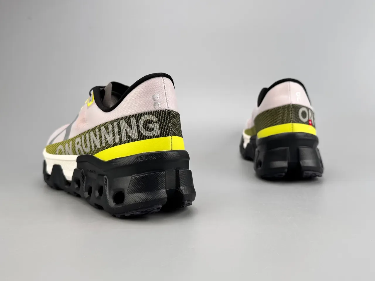 On Running Cloudmonster Pink Yellow Black Running Shoes 6