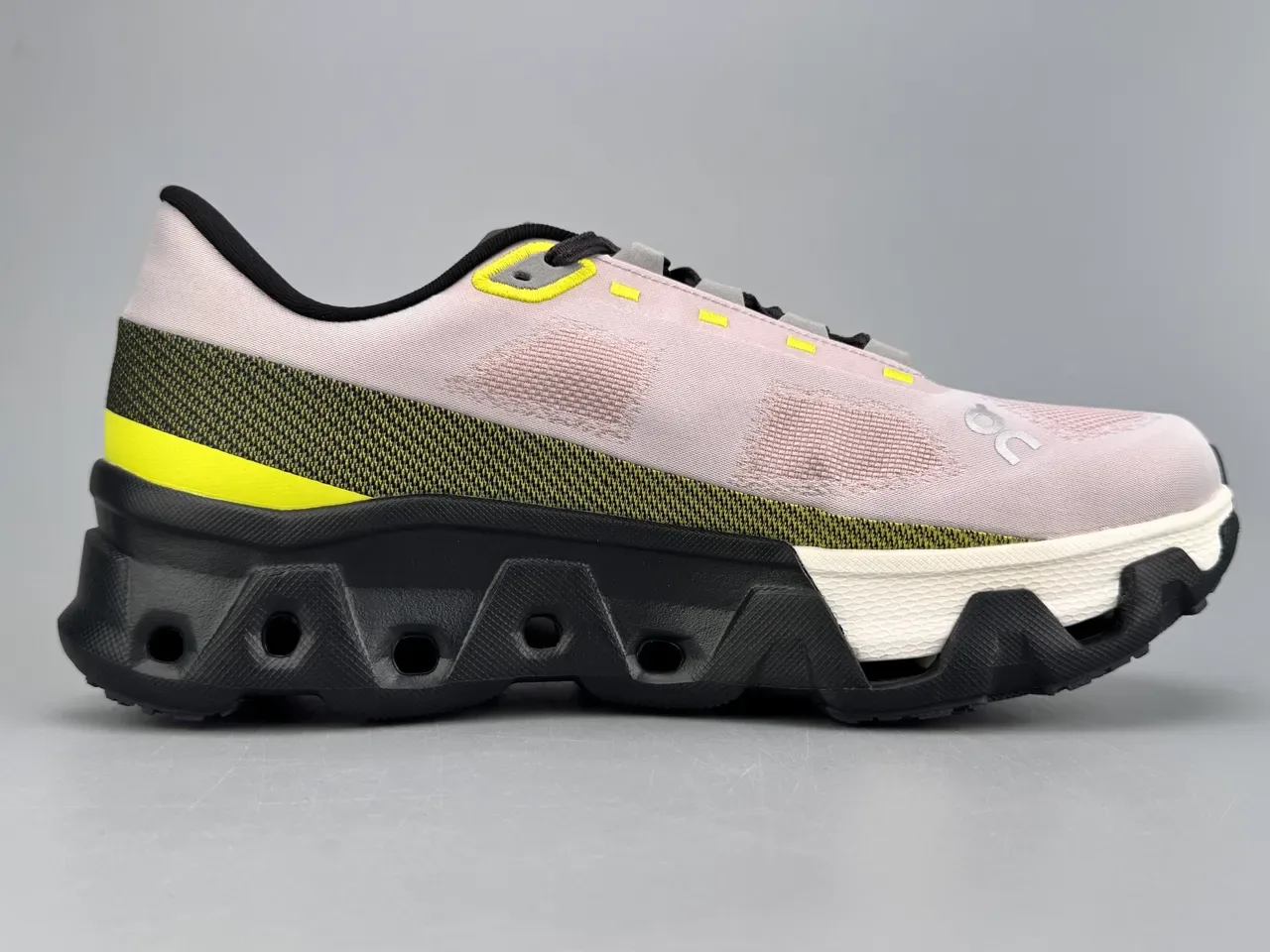 On Running Cloudmonster Pink Yellow Black Running Shoes 10