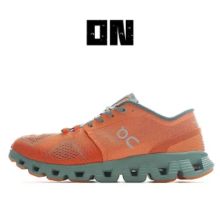 On Running Zapato Naranja y Verde-azulado Engineered Mesh Low-Top Zapatos de correr