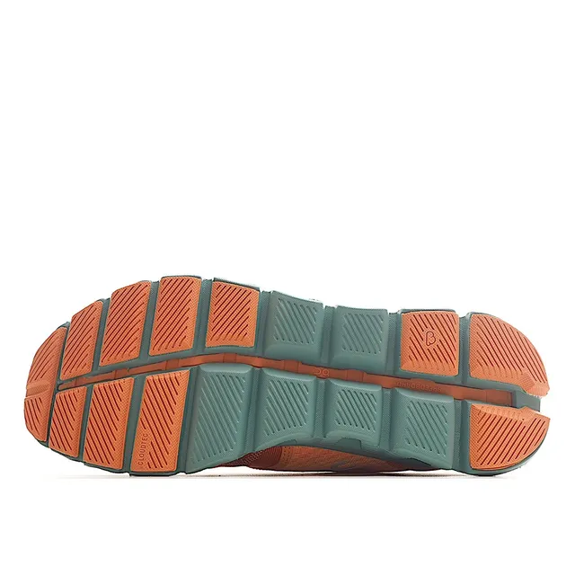 On Running حذاء برتقالي وأزرق أخضر Engineered Mesh Low-Top أحذية الجري 4
