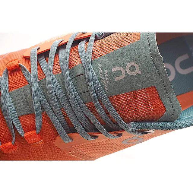 On Running حذاء برتقالي وأزرق أخضر Engineered Mesh Low-Top أحذية الجري 5