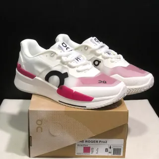 On THE ROGER Pro2 White Pink Running Shoes