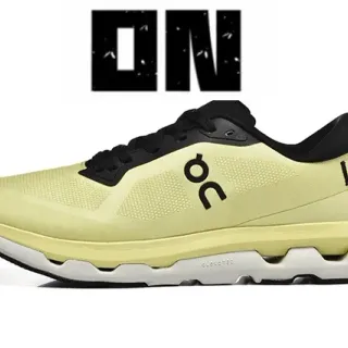 On Zapatos de Running Amarillo Negro Malla Ingenieril Parte Superior Sculpted CloudTec Mediasuela Zapatos de Running