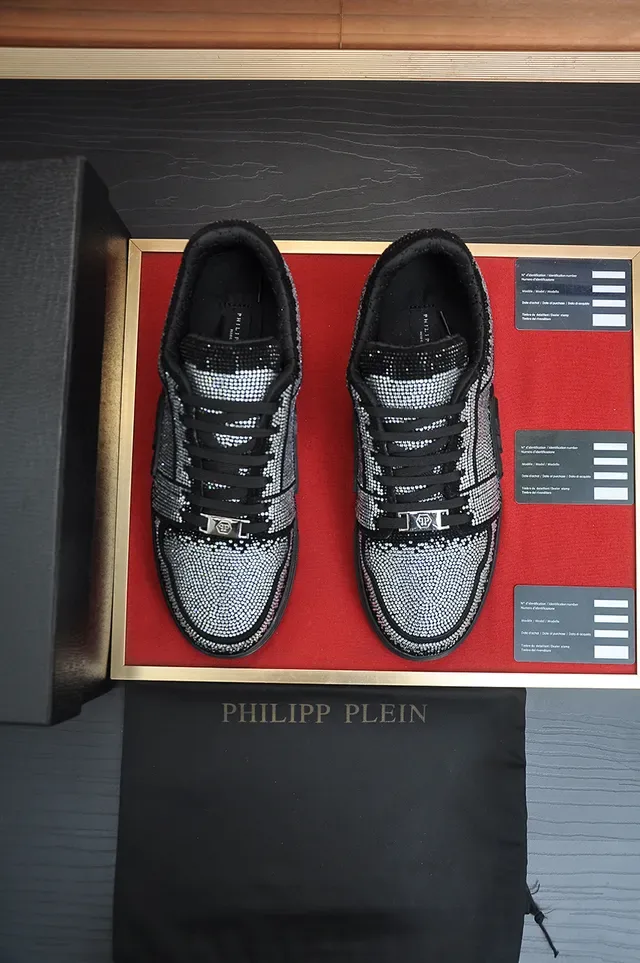 Philipp Plein Tênis Lifestyle Pretos Prateados Cristal Embellished Low-Top 5
