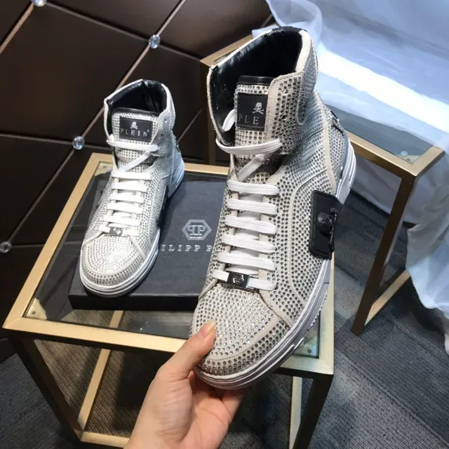 Philipp Plein Tênis Lifestyle Embellished com Cristais Perfurados de Topo Alto 4