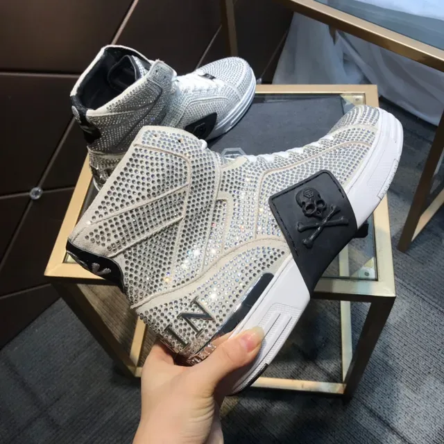 Philipp Plein Tênis Lifestyle Embellished com Cristais Perfurados de Topo Alto 6