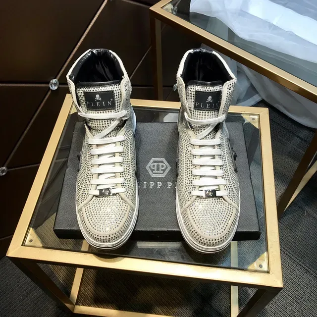 Philipp Plein Tênis Lifestyle Embellished com Cristais Perfurados de Topo Alto 9
