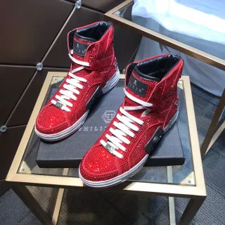 Philipp Plein 水晶高帮红白生活方式运动鞋