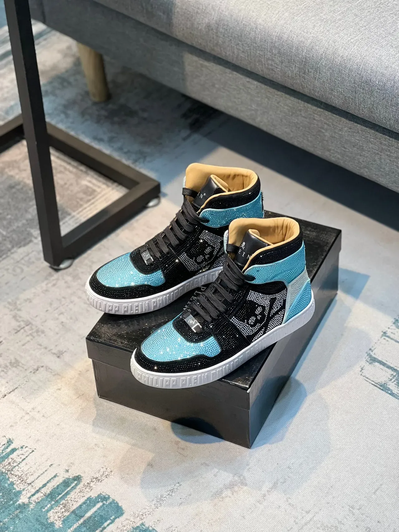 Philipp Plein Crystal Skull High-Top Sneaker 7