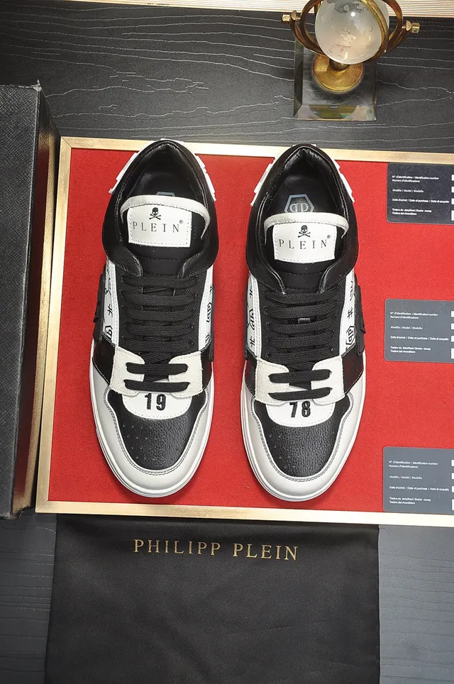Philipp Plein Logo Plaque Graffiti-Print Noir et Blanc Chaussures Lifestyle 9