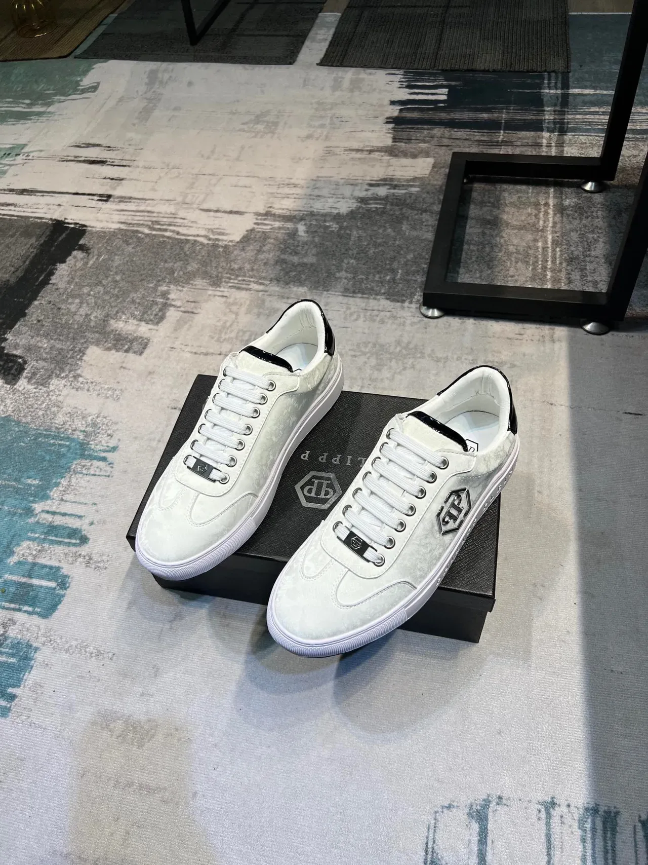 Philipp Plein White Metallic Logo Lifestyle Sneaker 5