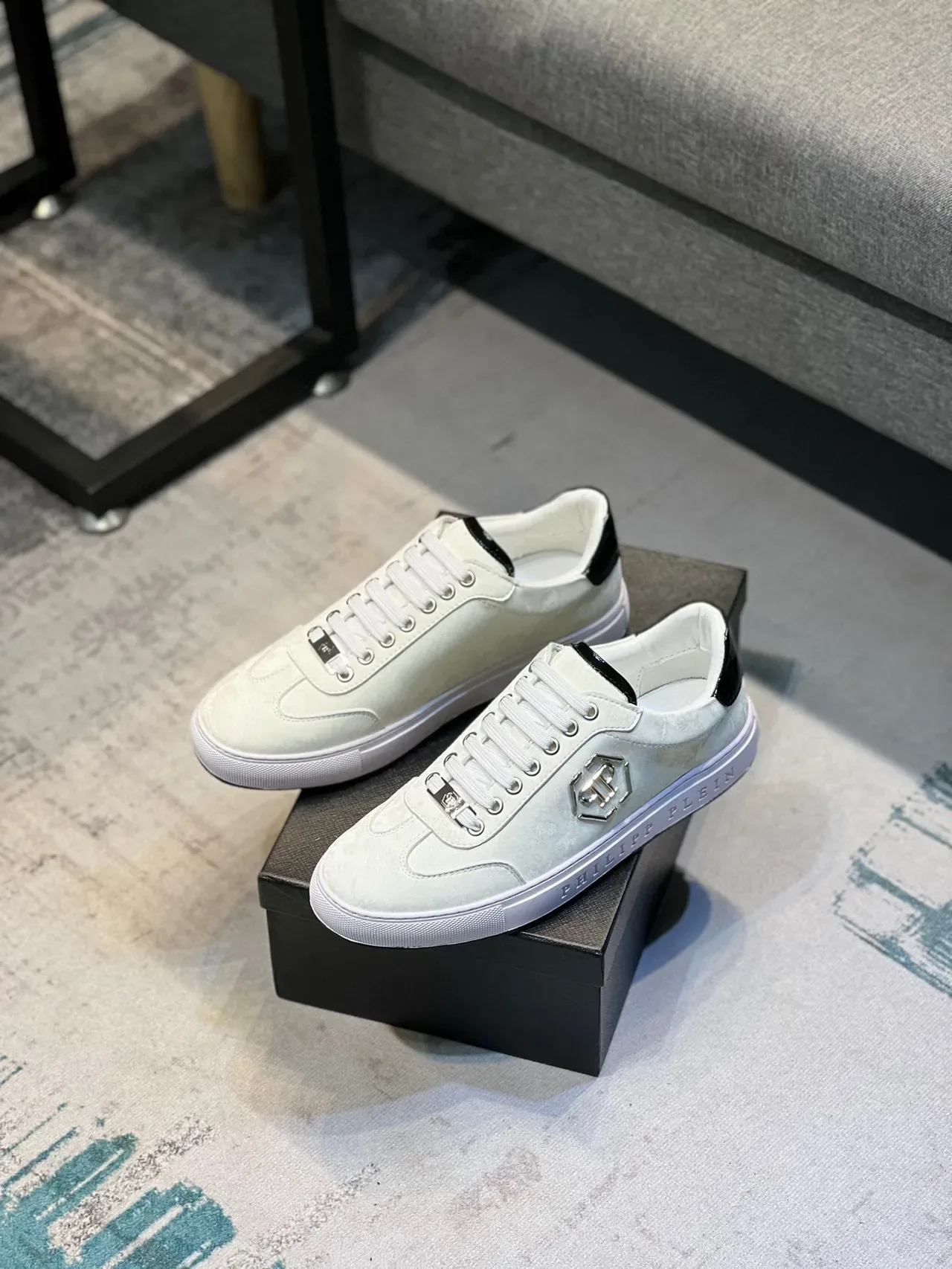 Philipp Plein White Metallic Logo Lifestyle Sneaker 7