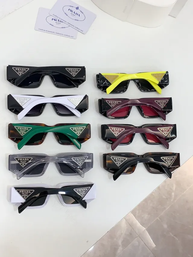 Prada Angular Geometric White and Black Sunglasses 3