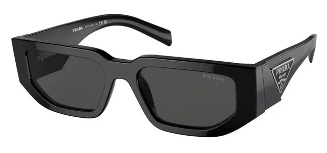 Prada Angular Geometric White and Black Sunglasses 4