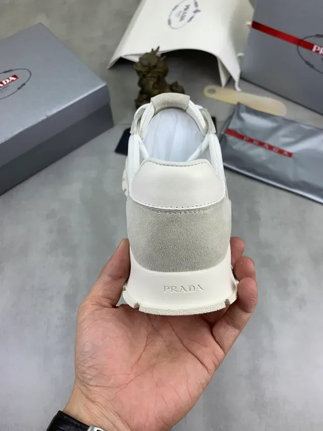 Prada Beige Suede and Mesh Lifestyle Sneaker 3