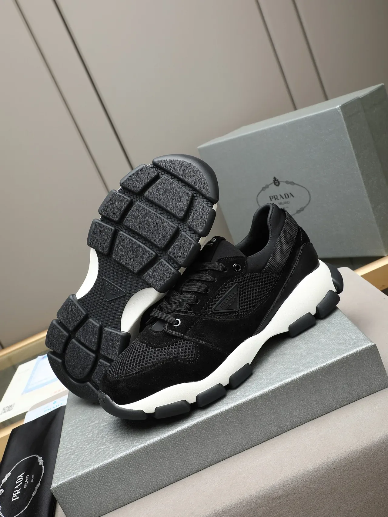 Prada Cloudbust Black and White Chunky Sneakers 5