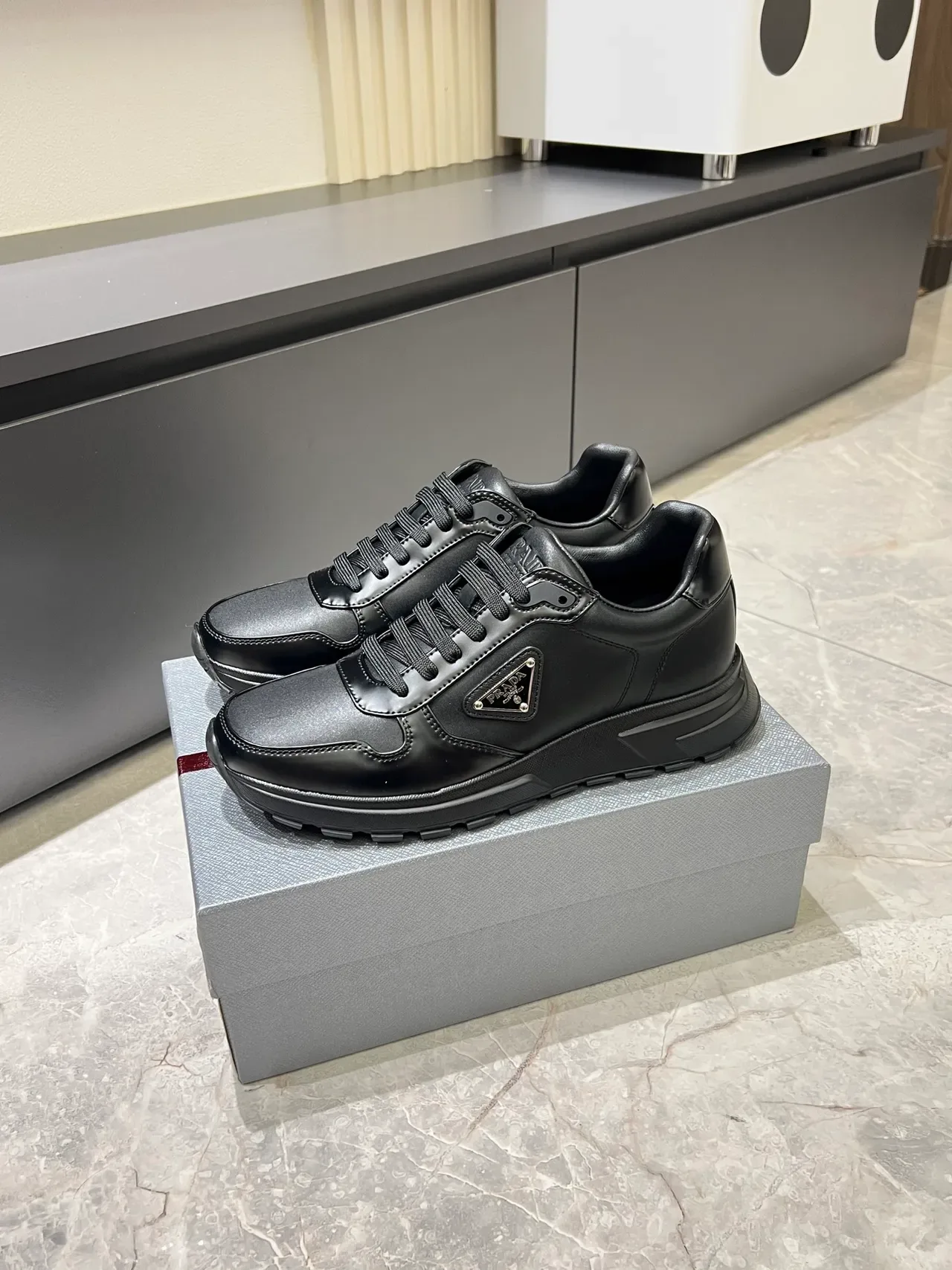 Prada Cloudbust Black Leather Lifestyle Sneakers 4