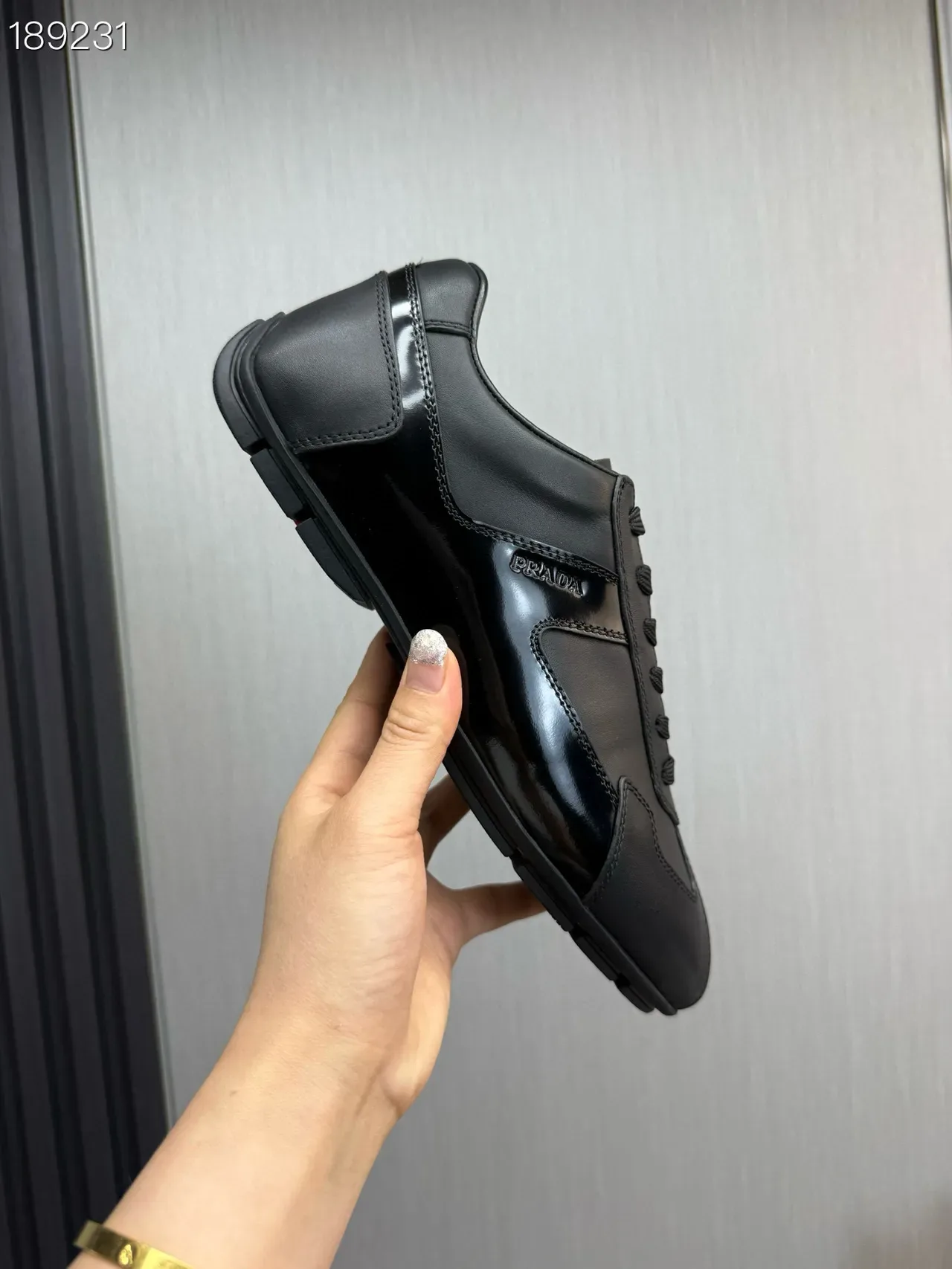Prada Cloudbust Black Paneled Leather Matte And Patent Lifestyle Sneakers 4