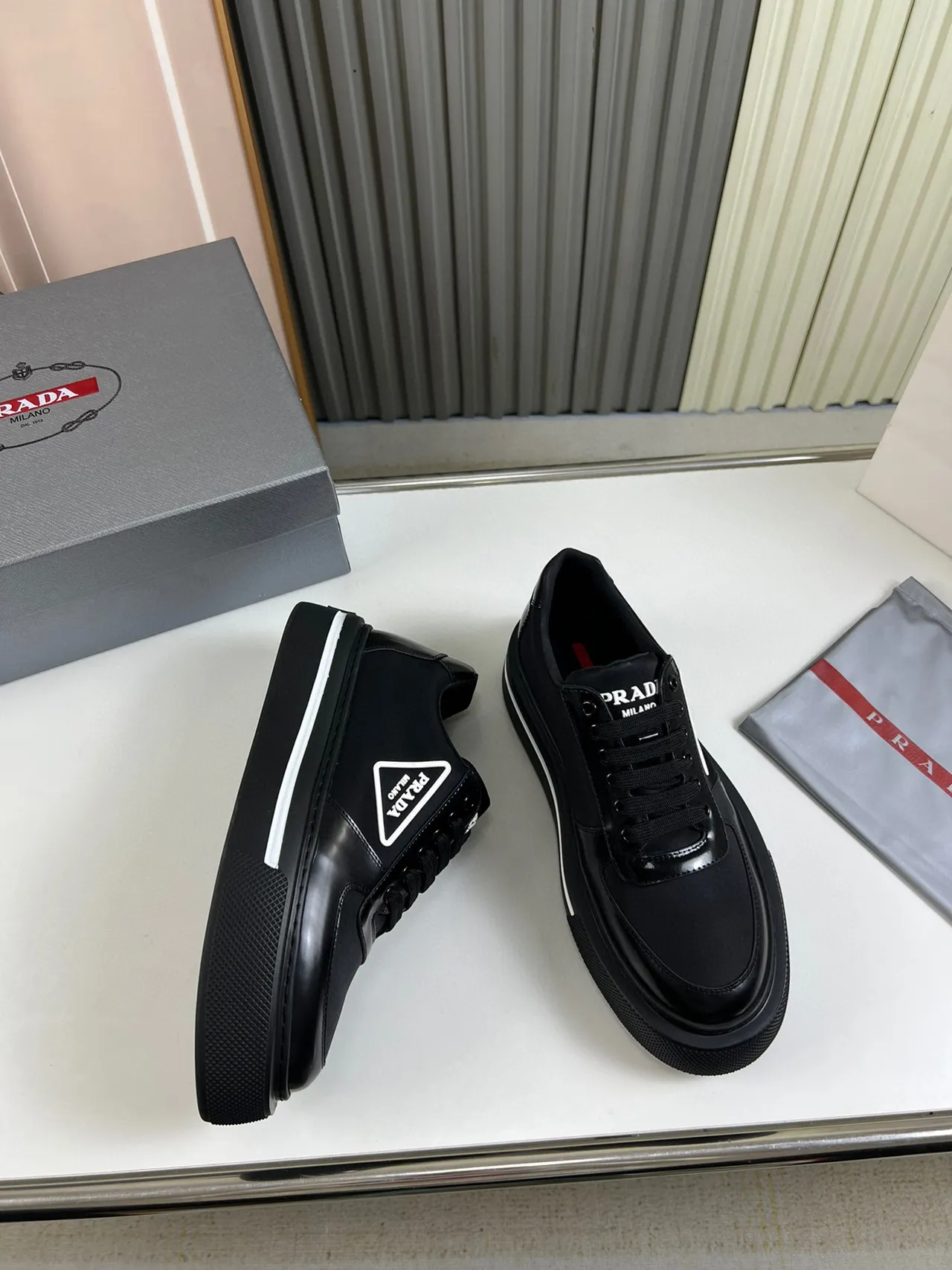 Prada Cloudbust Black Platform Lifestyle Sneakers 6