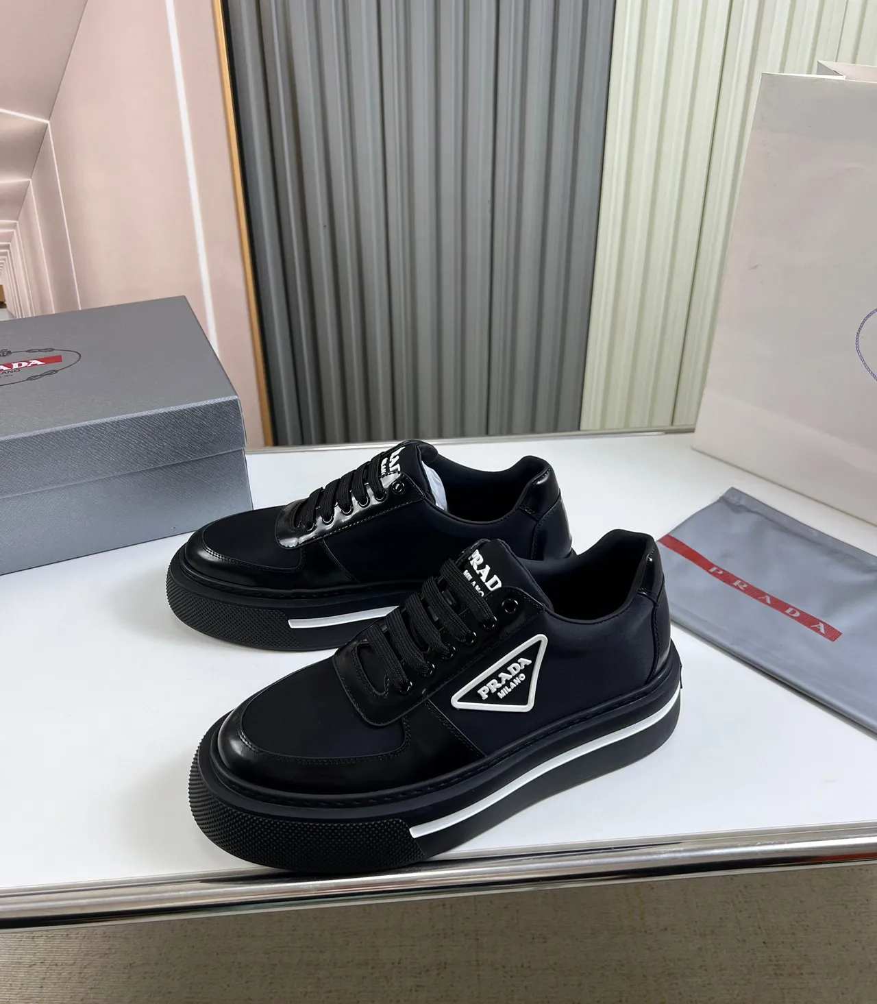 Prada Cloudbust Black Platform Lifestyle Sneakers 7