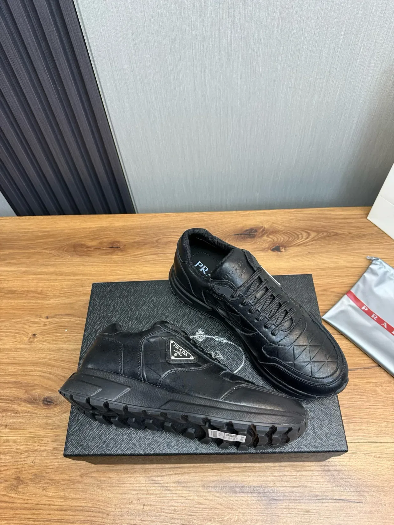 Prada Cloudbust Black Quilted Leather Upper Triangular Logo Plaque Lifestyle Sneakers 5