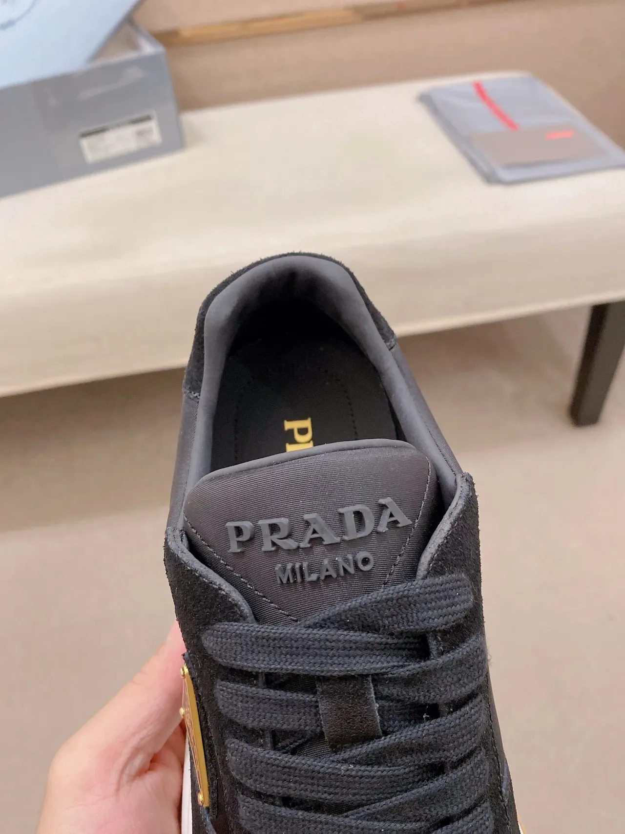 Prada Cloudbust Black Suede and Nylon Lifestyle Sneakers 4