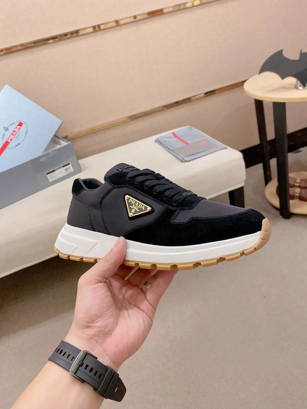 Prada Cloudbust Black Suede and Nylon Lifestyle Sneakers 5
