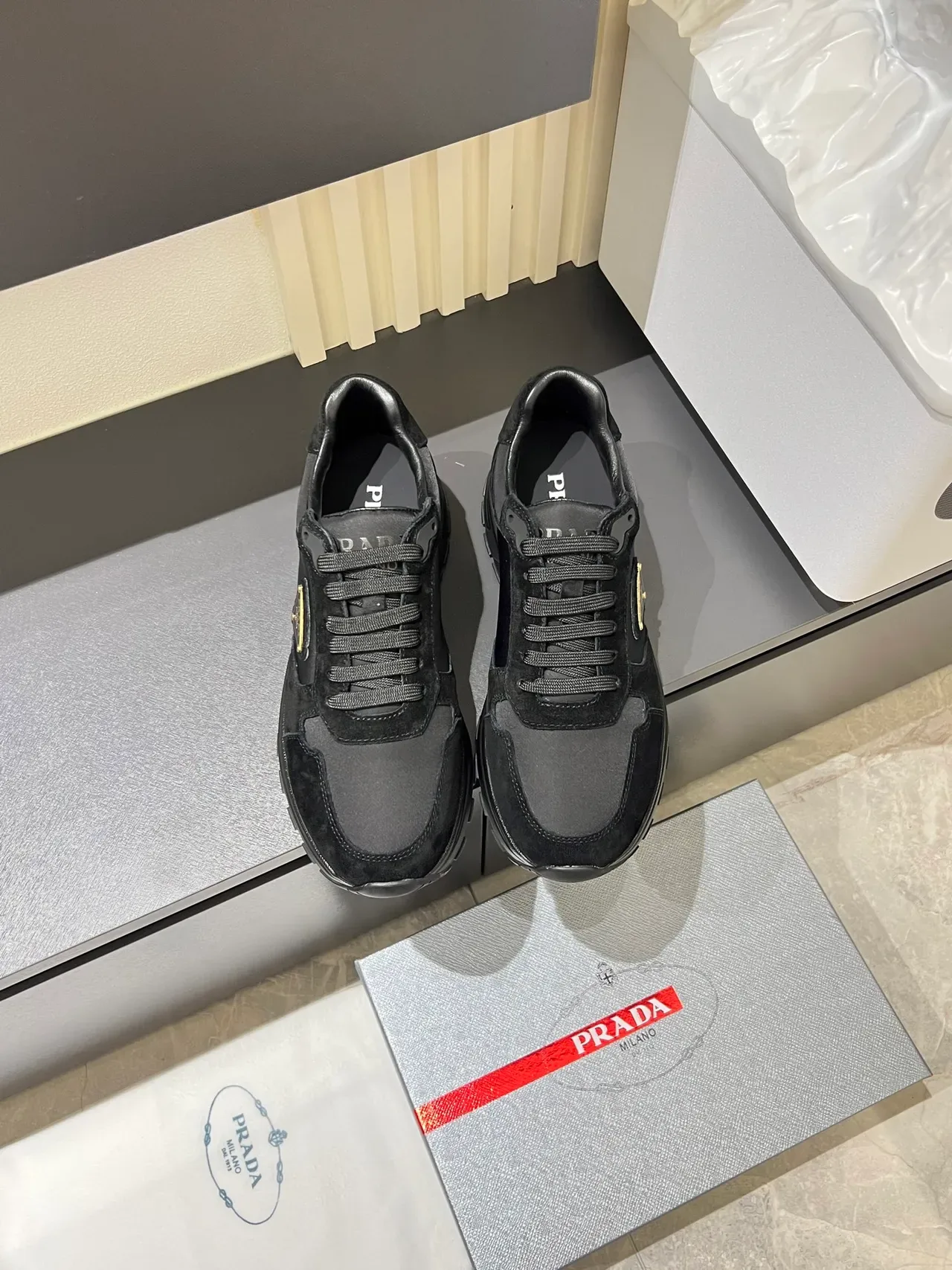Prada Cloudbust Black Suede and Nylon Lifestyle Sneakers 5