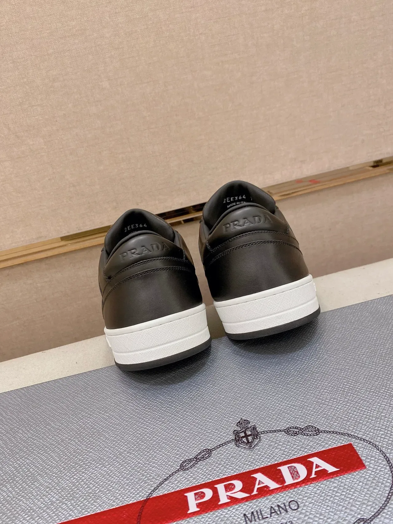 Prada Cloudbust Black White Leather Upper Perforated Toe Cap Lifestyle Sneakers 3