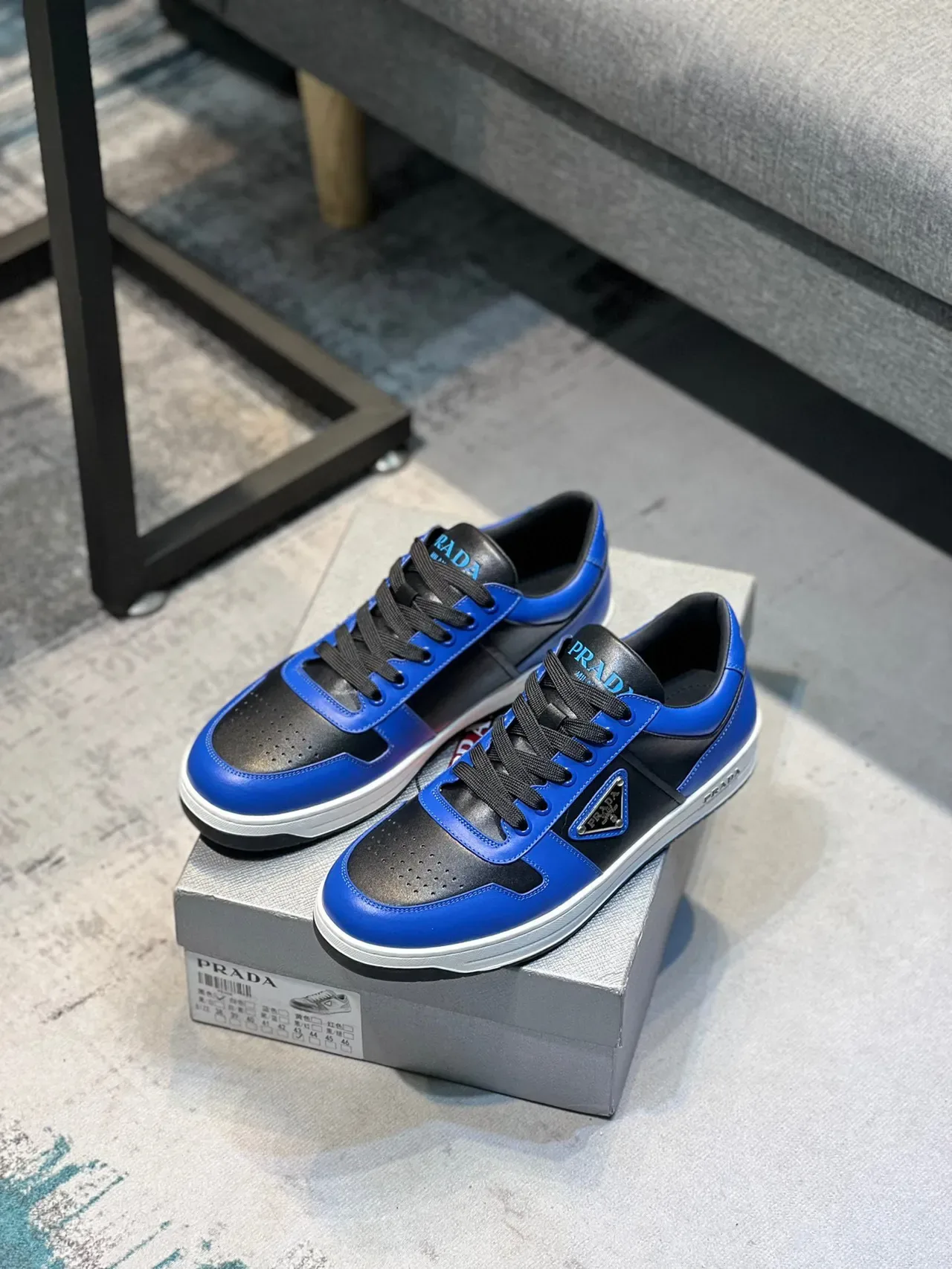 Prada Cloudbust Blue and Black Leather Lifestyle Sneakers 7