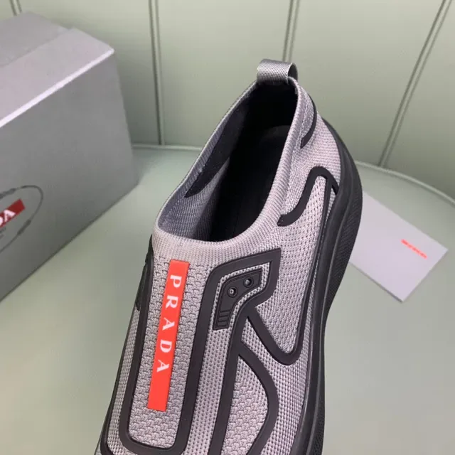 Prada Cloudbust Gray and Black Slip-On Lifestyle Sneakers 3