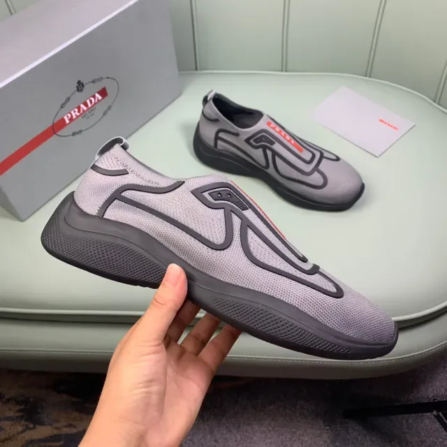 Prada Cloudbust Gray and Black Slip-On Lifestyle Sneakers 5