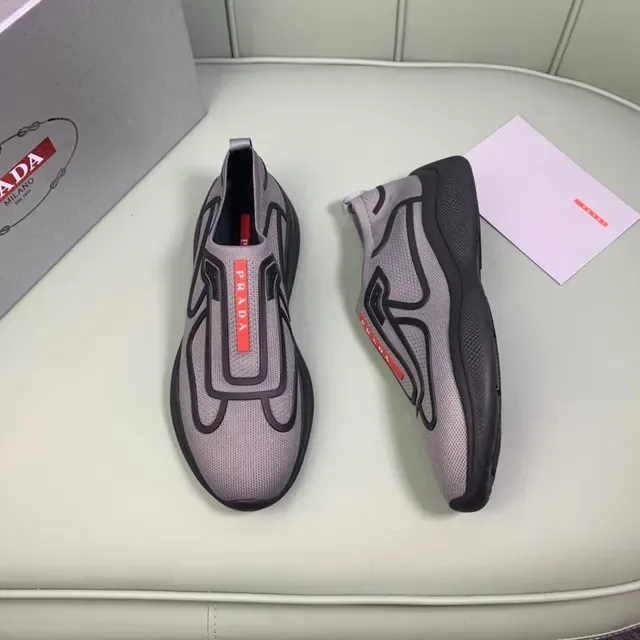 Prada Cloudbust Gray and Black Slip-On Lifestyle Sneakers 6
