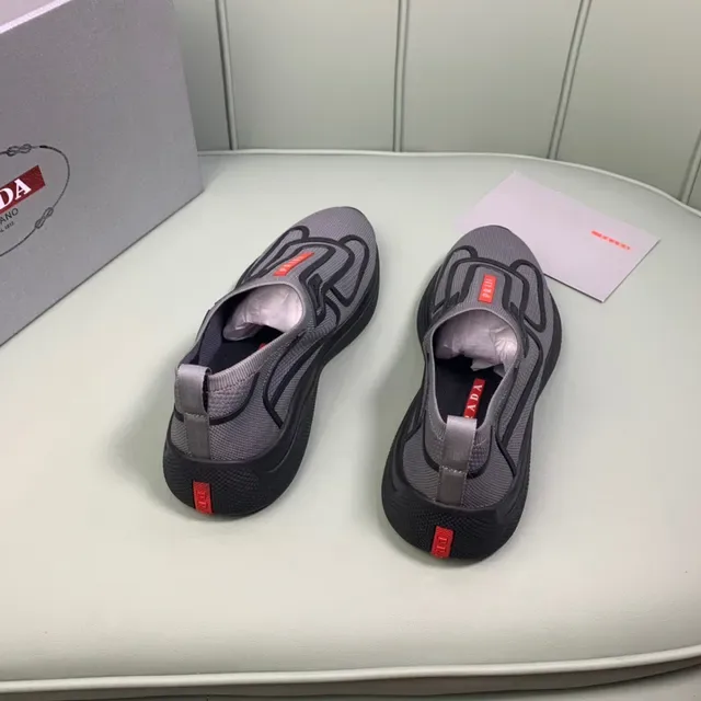 Prada Cloudbust Gray and Black Slip-On Lifestyle Sneakers 7
