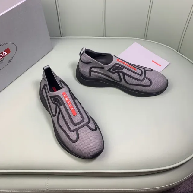 Prada Cloudbust Gray and Black Slip-On Lifestyle Sneakers 8