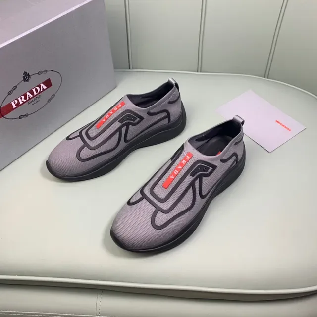 Prada Cloudbust Gray and Black Slip-On Lifestyle Sneakers 9