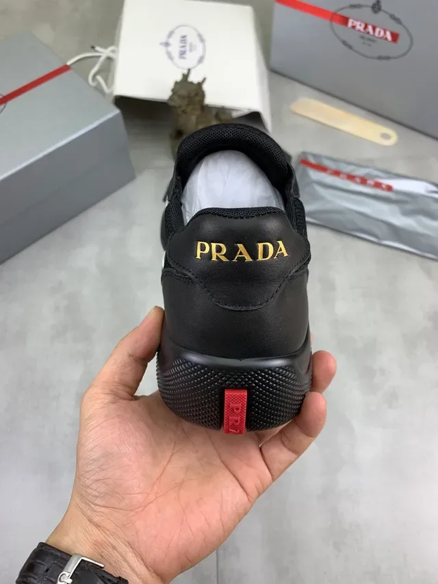 Prada Cloudbust Gray Mesh and Leather Lifestyle Sneakers 3