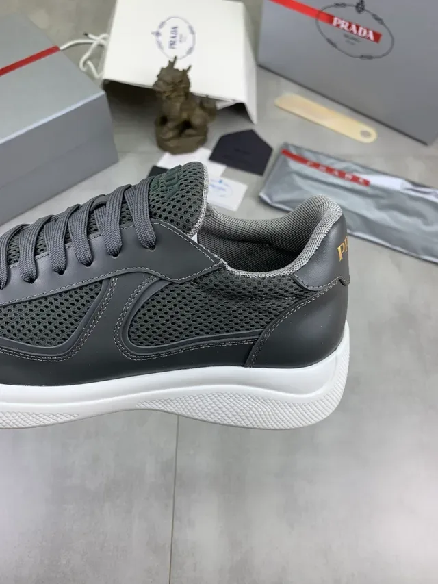 Prada Cloudbust Gray Mesh and Leather Lifestyle Sneakers 9