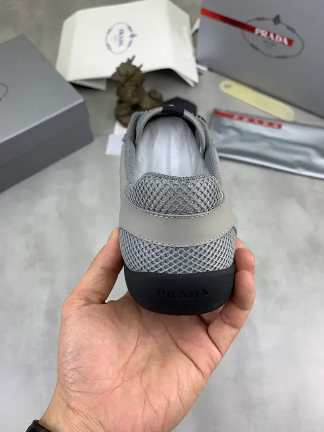 Prada Cloudbust Gray Mesh and Suede Lifestyle Sneakers 3