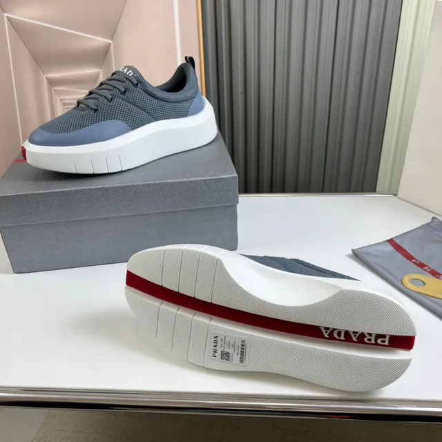 Prada Cloudbust Gray Mesh Platform Chunky Sneakers 2