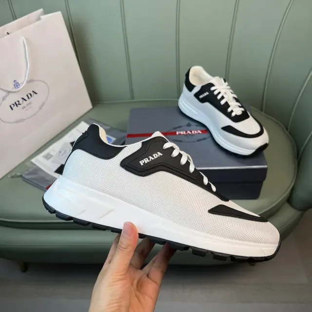 Prada Cloudbust Off-White and Black Chunky Sneakers 4
