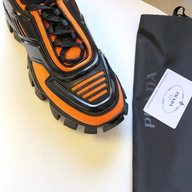 Prada Cloudbust Orange and Black Chunky Sneakers 2