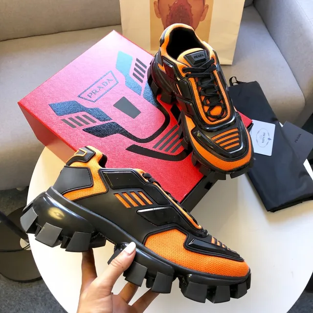 Prada Cloudbust Orange and Black Chunky Sneakers 5