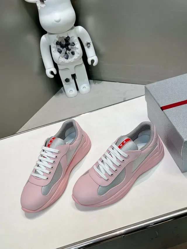 Prada Cloudbust Pink Gray Low-Top Mixed-Material Upper Lifestyle Sneakers 2