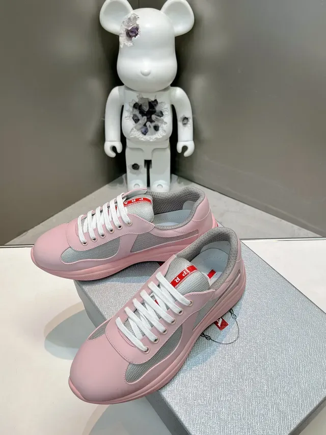 Prada Cloudbust Pink Gray Low-Top Mixed-Material Upper Lifestyle Sneakers 3