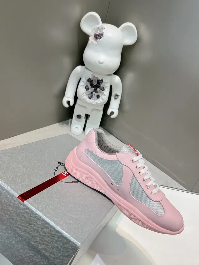 Prada Cloudbust Pink Gray Low-Top Mixed-Material Upper Lifestyle Sneakers 4
